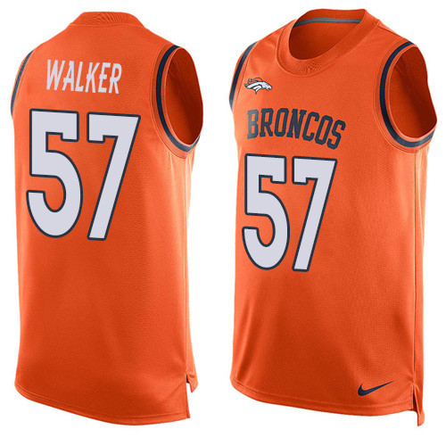 Nike Broncos #57 Demarcus Walker Orange Team Color Men's Stitched NFL Limited Tank Top Jersey - Click Image to Close